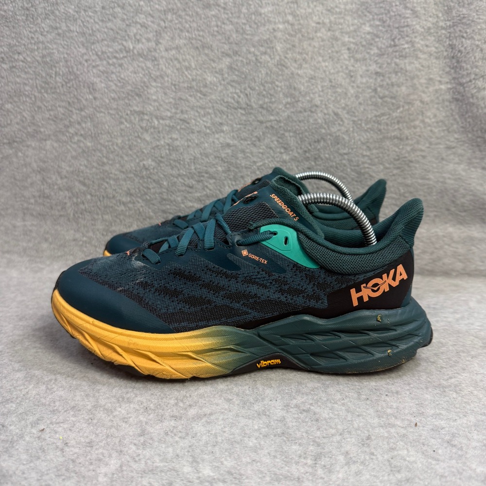 Hoka Teal Green and Yellow Trail Running Shoes
